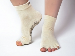 Ponožky na jógu bezprsté natur