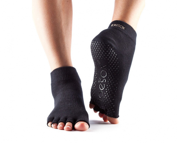 Ponožky na jógu bezprsté čierne