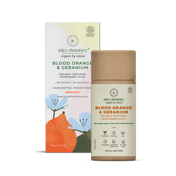 Bio deodorant v tyčince Pomaranč & Pelargonie 