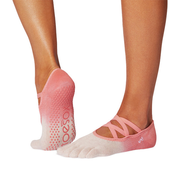 Ponožky na jogu Elle Hot Coral Ombre