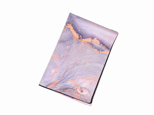 Cestovná designová podložka na jógu Purple Marbled