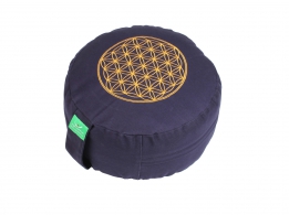 Meditační polštář Flower of life tmavomodrý