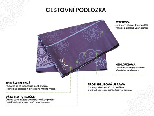 Cestovná designová podložka na jógu Mandala
