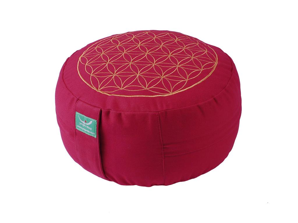 Meditační polštář Flower of life bordó