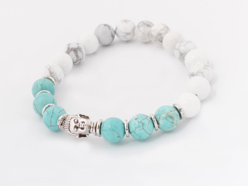 Náramek howlite a tyrkys
